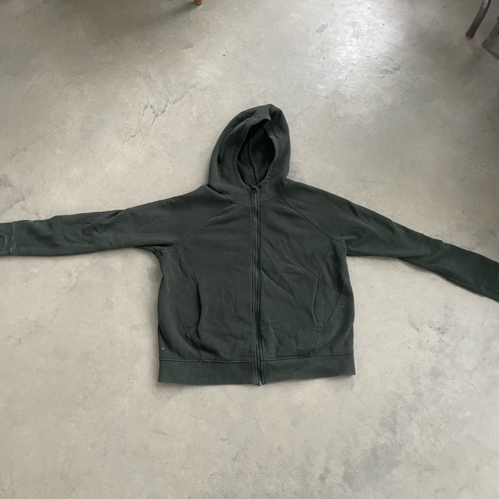 Dark Green Zip-Up Hoodie